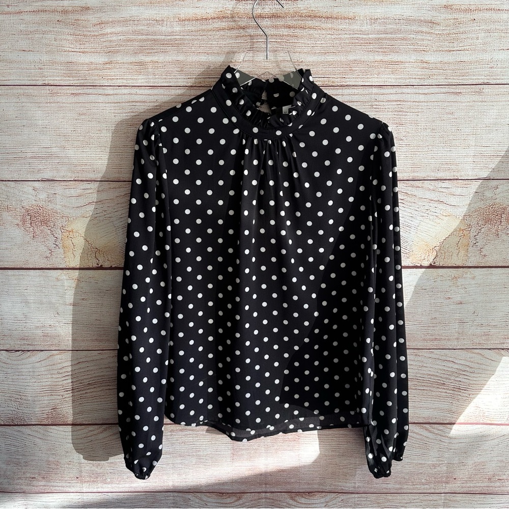 Polka Dot Black Blouse
